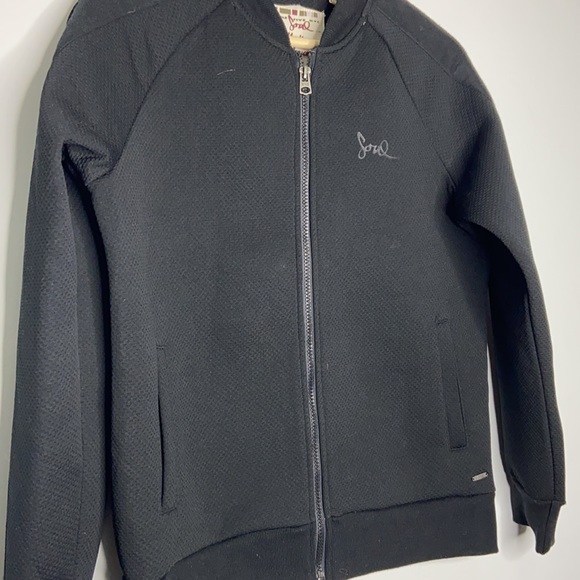 Textured Black Light weight Bomber Jacket - Picture 2 of 10